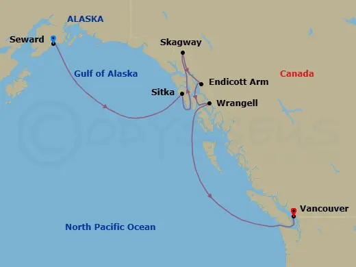 Itinerary schematic diagram