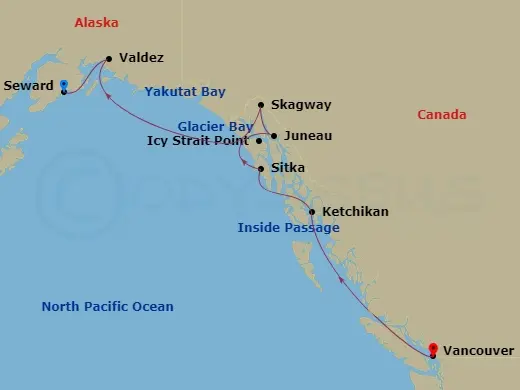 Itinerary schematic diagram