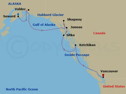 Itinerary schematic diagram