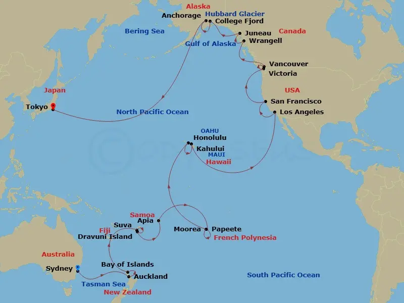 Itinerary schematic diagram