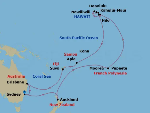 Itinerary schematic diagram