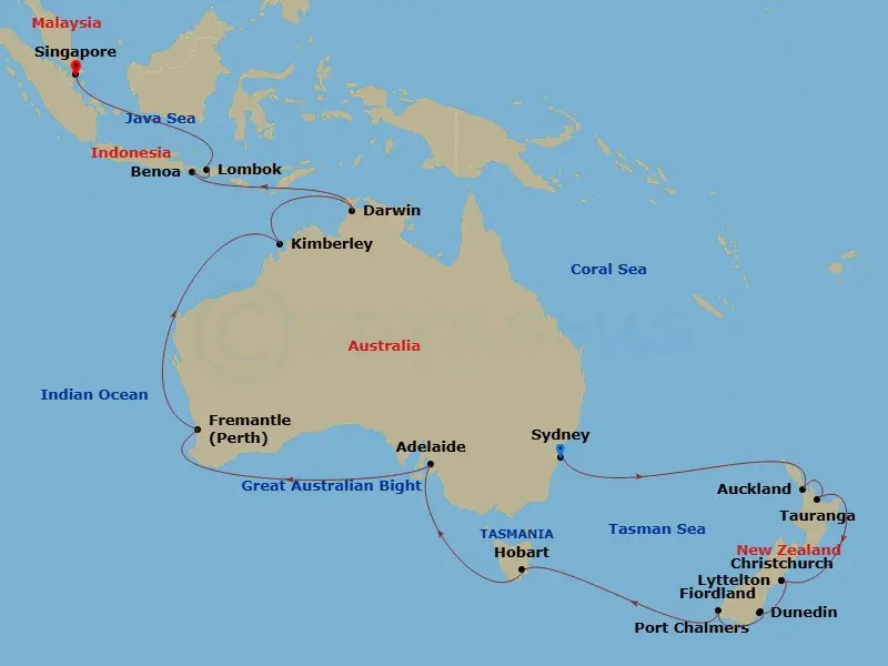 Itinerary schematic diagram