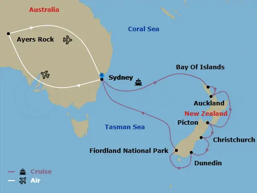 Itinerary schematic diagram