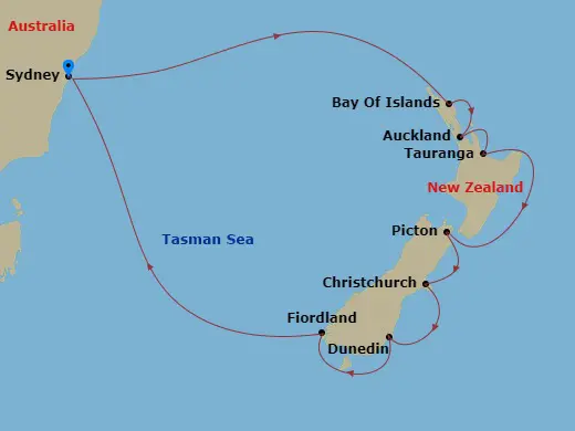 Itinerary schematic diagram