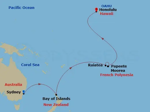 Itinerary schematic diagram