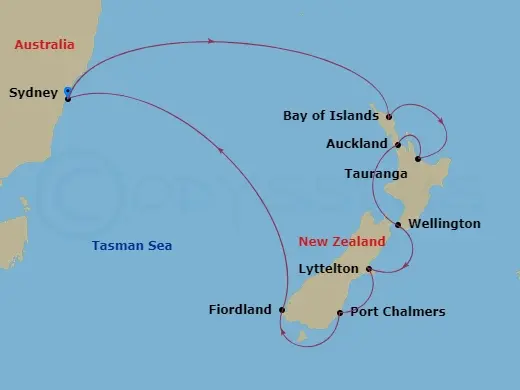 Itinerary schematic diagram
