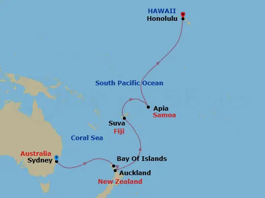 Itinerary schematic diagram