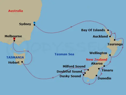 Itinerary schematic diagram