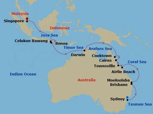 Itinerary schematic diagram