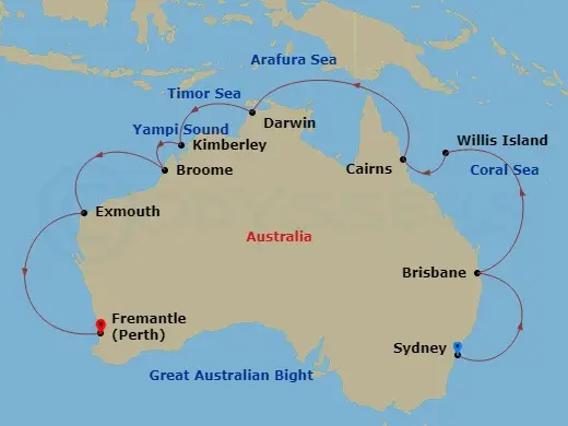 Itinerary schematic diagram