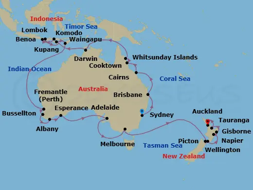 Itinerary schematic diagram