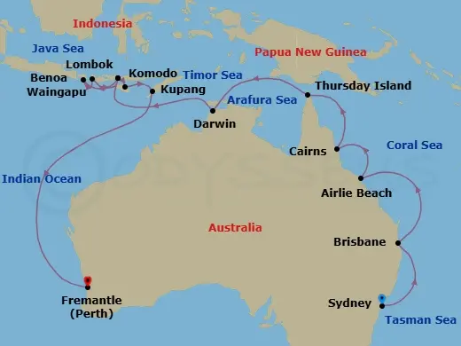 Itinerary schematic diagram