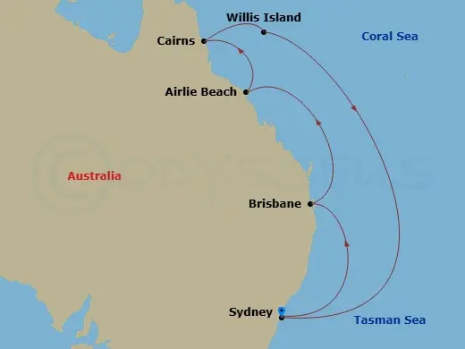 Itinerary schematic diagram