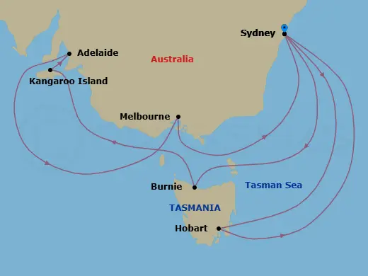 Itinerary schematic diagram