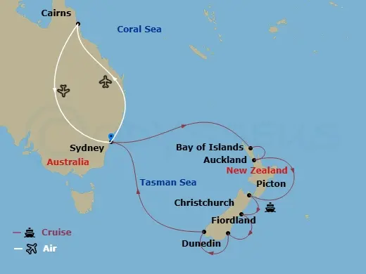 Itinerary schematic diagram