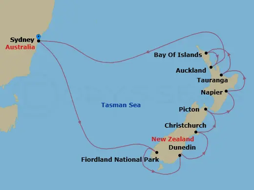 Itinerary schematic diagram