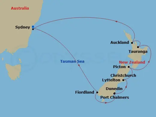 Itinerary schematic diagram