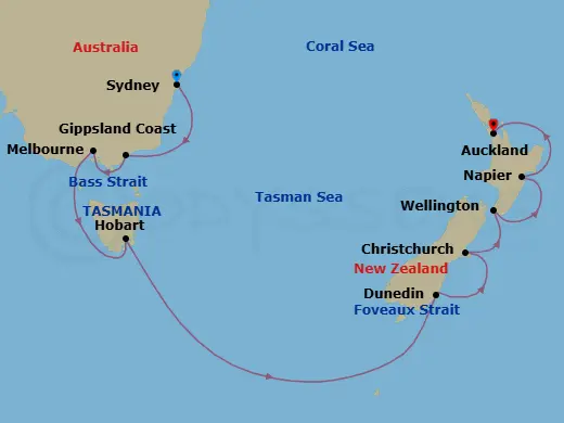 Itinerary schematic diagram