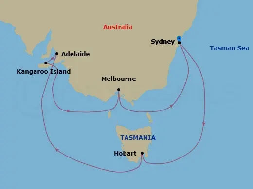 Itinerary schematic diagram