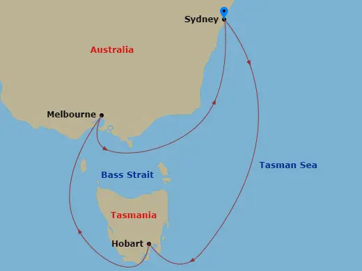 Itinerary schematic diagram