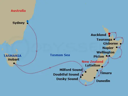Itinerary schematic diagram