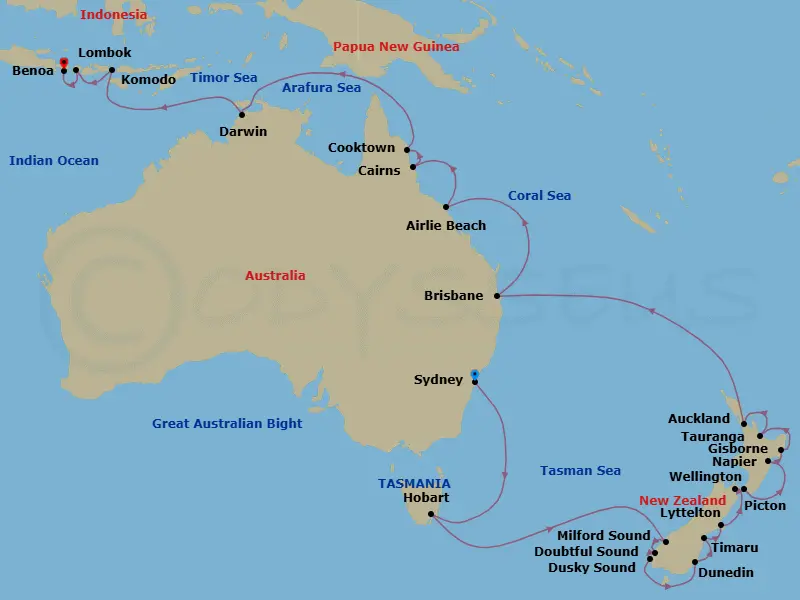 Itinerary schematic diagram