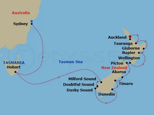 Itinerary schematic diagram