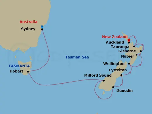 Itinerary schematic diagram