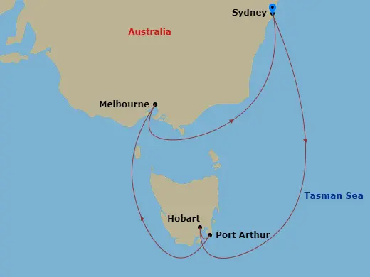 Itinerary schematic diagram