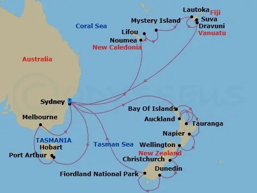 Itinerary schematic diagram