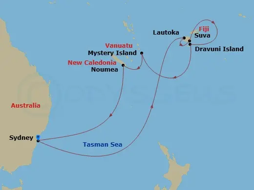 Itinerary schematic diagram