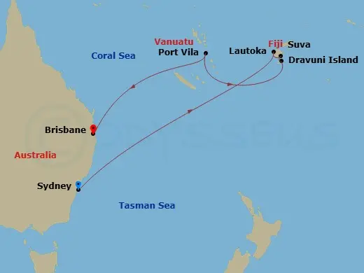 Itinerary schematic diagram