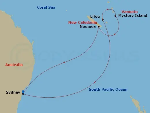 Itinerary schematic diagram