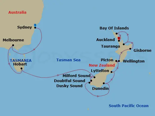 Itinerary schematic diagram