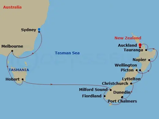Itinerary schematic diagram
