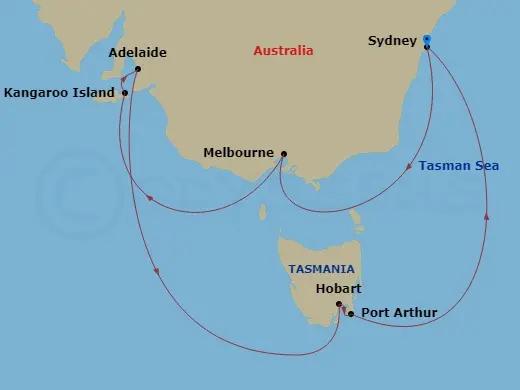 Itinerary schematic diagram