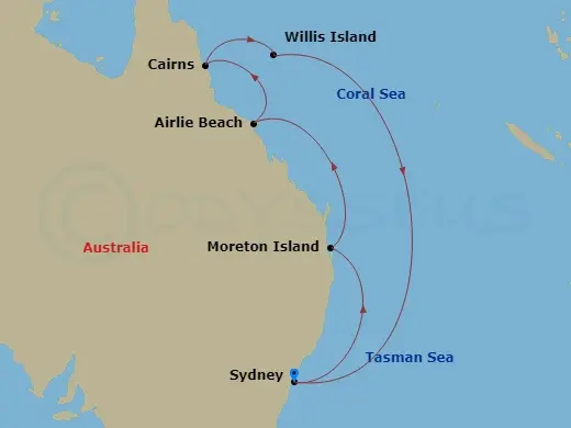 Itinerary schematic diagram