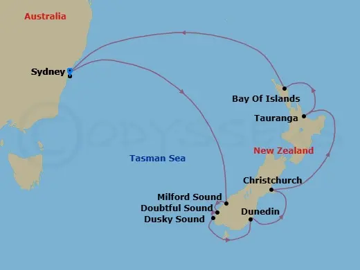 Itinerary schematic diagram