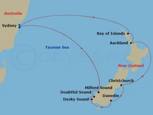 Itinerary schematic diagram