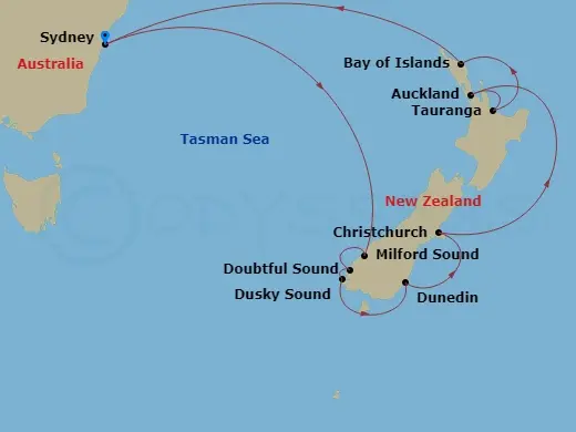 Itinerary schematic diagram