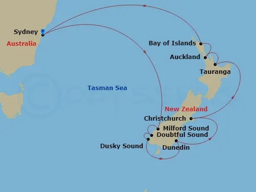 Itinerary schematic diagram