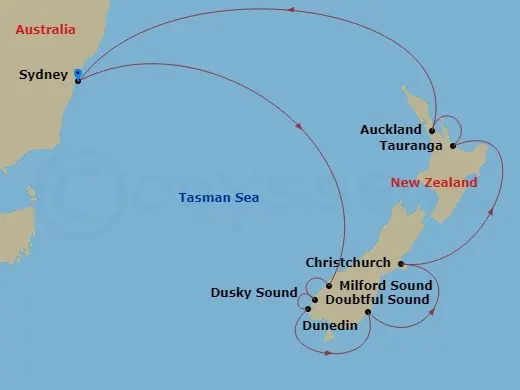 Itinerary schematic diagram