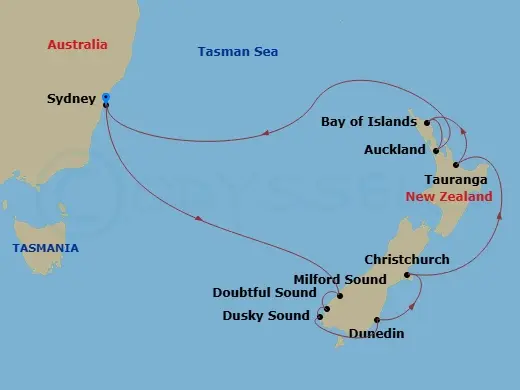 Itinerary schematic diagram