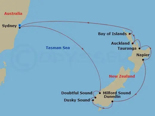 Itinerary schematic diagram