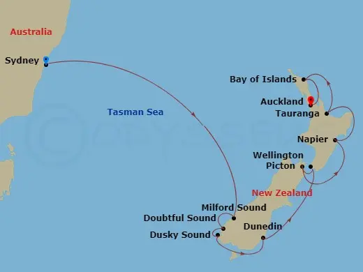 Itinerary schematic diagram