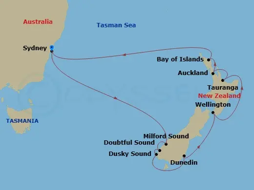 Itinerary schematic diagram