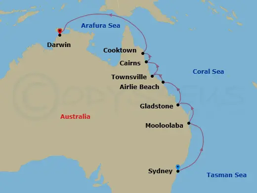 Itinerary schematic diagram