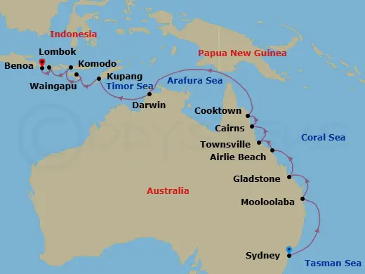 Itinerary schematic diagram