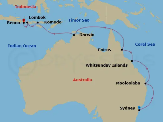 Itinerary schematic diagram