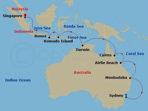 Itinerary schematic diagram